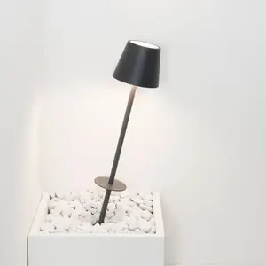 Zafferano Poldina Pro LED Tuinlamp - Oplaadbare Buitenlamp Grijs Antraciet - IP65 Spatwaterdicht - Dimbare LED Lamp - 60cm