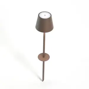 Zafferano Poldina Pro LED Tuinlamp - Oplaadbare Buitenlamp Bruin - IP65 Spatwaterdicht - Dimbare LED Lamp - 60cm