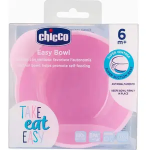 Chicco - Easy - Siliconen Kom met Zuignap voor Baby´s - Zacht Babybord - Magnetron- en Vaatwasmachinebestendig - 6+ Maanden - Roze pas cher
