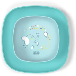 Chicco, Vaisselle + couverts pour enfants, Set mit 2 türkisfarbenen Tellern ab 12 Monaten pas cher