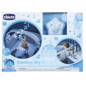 Arche de lit Chicco Arc-en-ciel avec veilleuse lumineuse Bleu pas cher