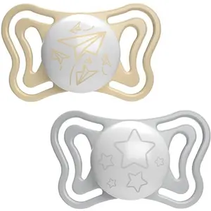 Chicco Sucette bébé avec Tétine en Silicone 6-16 Mois, Légère et Respirante, Forme Ergonomique, Soutient la Respiration Physiologique et le bon développement de la Bouche, Neutre, 2 pièces pas cher