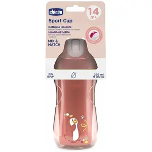 Chicco, Vaisselle + couverts pour enfants, Sport Cup - PINK - 14m+ pas cher