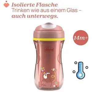 Chicco, Vaisselle + couverts pour enfants, Activ Cup PINK - 14m+ pas cher