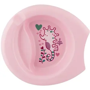 Chicco Assiette Creuse Décorée avec Rebord Rose +6m 1 unité pas cher