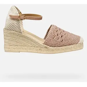Chaussures compensées femme Geox Gelsa Low - old rose pas cher