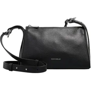 COCCINELLE Leren Schoudertas Bishop Mini Bag Grained Leather Noir ZwartVendu parbol