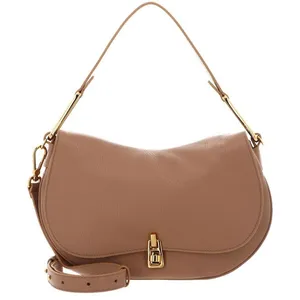 COCCINELLE Sac à épaule bandoulière brun clair en cuir pour femme - Co... pas cher
