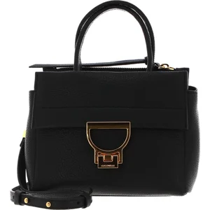 COCCINELLE Leren Handtas Schoudertas Arlettis Handbag Grained Leather Noir Zwart