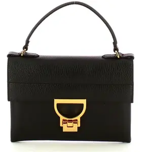 COCCINELLE Leren Handtas Schoudertas Arlettis Signature Handbag Grained Leather Noir ZwartVendu parbol