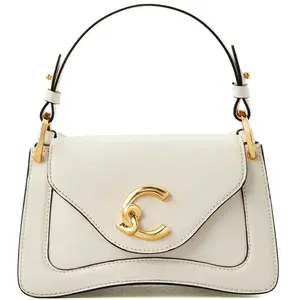 COCCINELLE Leren handtas schoudertas C-Me Calf Handbag Pearl crème pas cher
