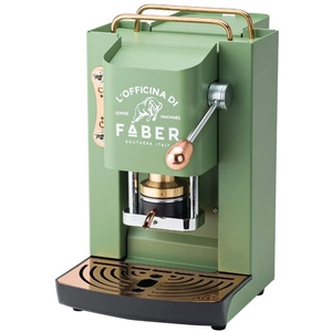 Faber Pro Deluxe - Koffiezetapparaat met messing padpers - Mat zuurgroen stalen frame pas cher