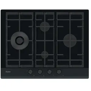 Haier Haier Série 6 havg5d4hb gaz 9650 w 4 feux fonte noir pas cher