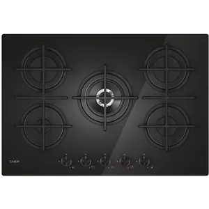 Candy CVG74WTB Noir Encastrable 75 cm Gaz 5 Brûleurs pas cher