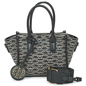 Emporio Armani Petit sac cabas moyen à imprimé monogramme Noir EW000371-AF11951-FC033