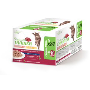 Natural trainer adulte  - 24 x 85 g lot mixte poulet, saumon pas cher
