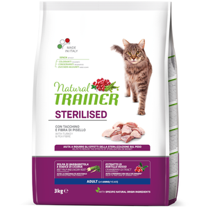 3kg Sterilised White Meat Natural Trainer nourriture pour chat sèche pas cher