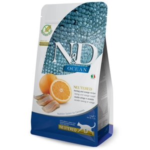 FARMINA - N&D Ocean Hareng et Orange pour chat stérilisé (Poids: 1.5 kg) pas cher