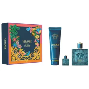 Versace, Set cadeau beauté, Eros Eau De Parfum 100ml Shower Gel 150ml Eau De Parfum 5ml (Coffret de parfum, Set soin du corps)