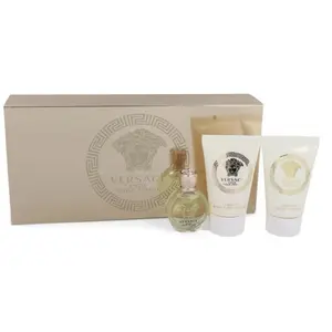 Versace Eros by Versace - Gift Set - 10 ml Mini EDP + 20 ml Shower Gel + 20 ml Body Lotion pas cher