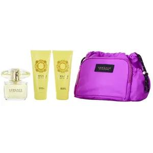 Versace Yellow Diamond Giftset - 90 ml eau de toilette spray + 100 ml showergel + 100 ml bodylotion + toilettas - cadeauset voor dames pas cher