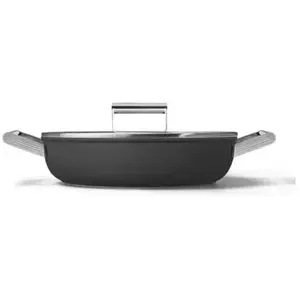 Smeg CKFD2811BLM Poêle à frire en aluminium avec couvercle Noir 28 cm