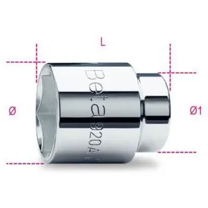 Douille 6 pans 1/2 BETA 920A/17 - Diamètre 24,1 mm, Longueur 38 mm pas cher