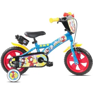 Vélo Enfant - 12 Pouces - 3 ans - Spidey - Roulettes stabilisatrices - Bleu pas cher