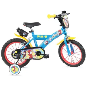 Vélo Enfant - 14 Pouces - 4 à 5 ans - Spidey - Roulettes stabilisatrices - Bleu pas cher
