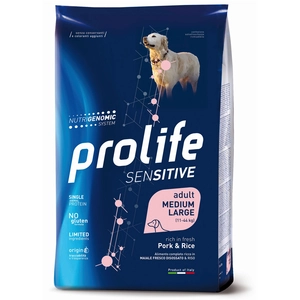 10kg Porc et riz sensitive Prolife nourriture sèche pour chiens pas cher