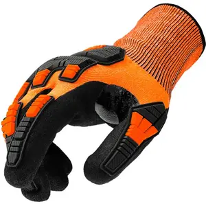 Gants anti-coupures pour ciseaux 10/L orange, en nitrile - Stocker pas cher