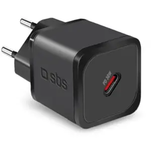 SBS Chargeur GaN USB-C PD 30W noir (30 W), Chargeur USB, Noir pas cher