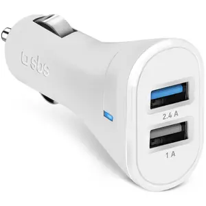 SBS Chargeur de voiture avec deux ports USB de 2100 mAh, Adaptateur po... pas cher