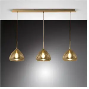 Fabas Luce, Suspension, Suspension Glow E27 2000x250mm laiton (E27, 2000 lm) pas cher