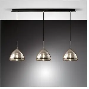 Fabas Luce, Suspension, Suspension Glow E27 2000x250mm chromé (E27, 2000 lm) pas cher