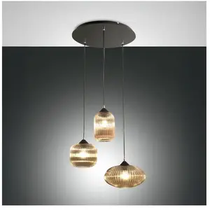 Fabas Luce, Suspension, Suspension Nordal E27 Ø580mm noir ambre (E27) pas cher