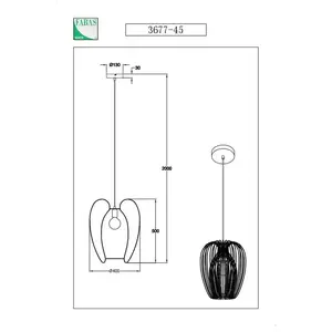 Fabas Luce, Suspension, Suspension Camp E27 Ø400mm Noir (E27) pas cher