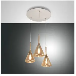 Fabas Luce, Suspension, Suspension Tris E27 Ø520mm ambre (E27) pas cher