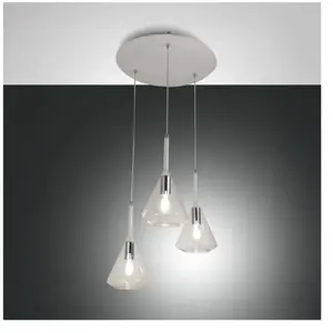 Fabas Luce, Suspension, Suspension Tris E27 Ø520mm Transparent (E27) pas cher