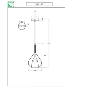 Fabas Luce, Suspension, Suspension Lila E27 Ø200mm Bleu azur (E27) pas cher