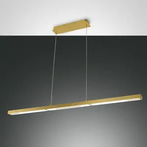 Fabas Luce, Suspension, Suspension LED Ling 2000x43mm 40W blanc chaud laiton à intensité variable (4800 lm) pas cher
