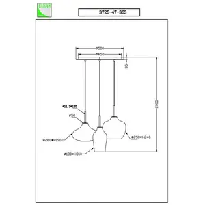 Fabas Luce, Suspension, Olbia (E27) pas cher
