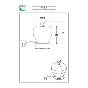 Fabas Luce, Lampe de table, 3763-30-155 pas cher