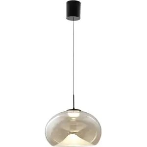 Brena - Suspension simple cognac de Fabas Luce - LED 14W dimmable - Pl...