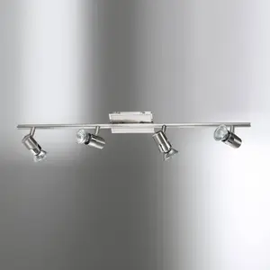 Fabas 2554-80-178 Spot GU10 4 X 50W Nickel Satiné/Chrome pas cher