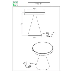Fabas Luce, Lampe de table, 8019282094685 (1260 lm) pas cher