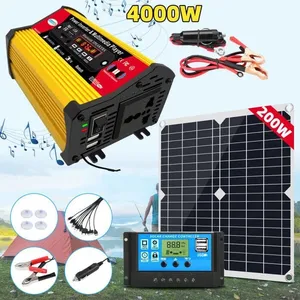 KEPEAK Kits Panneau solaire 200 W+Contrôleur 100 A +Convertisseur 12v ... pas cher