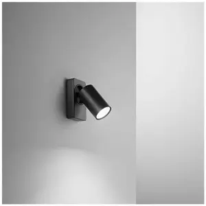 Perenz - Applique murale led ronde noire orientable oddy 1xGu10 pas cher