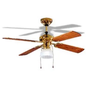 Perenz - Ventilateur plafond 7064 ol laiton d.105 cm, 4 pales, 3 vitesses, moteur ac 50W, E27, silencieux, style rétro pas cher