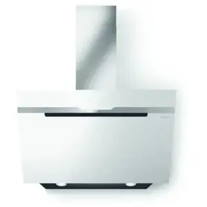 Elica Hotte Cheminée coudée Elica MAJESTIC WH/A/90 - Inox et verre blanc pas cher
